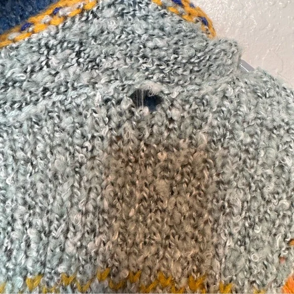 Sincerely Jules Colorful Patchwork Cowl Neck Chunky Bell Sleeve Sweater Size XS - Picture 11 of 11